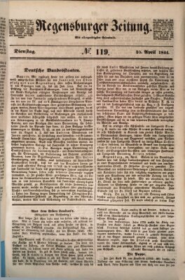 Regensburger Zeitung Dienstag 30. April 1844