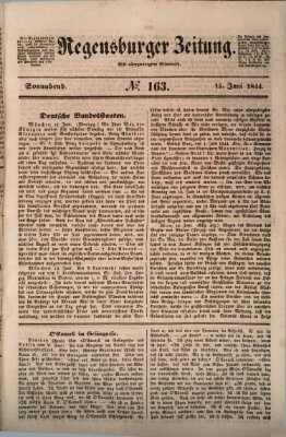 Regensburger Zeitung Samstag 15. Juni 1844