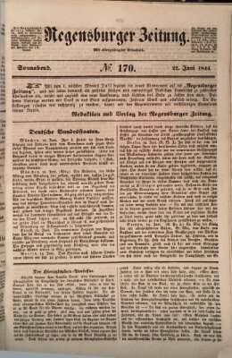 Regensburger Zeitung Samstag 22. Juni 1844