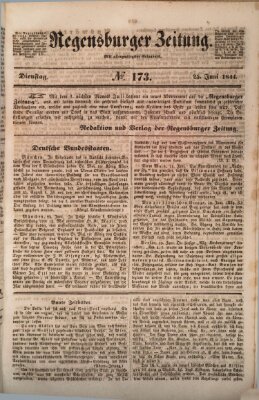 Regensburger Zeitung Dienstag 25. Juni 1844