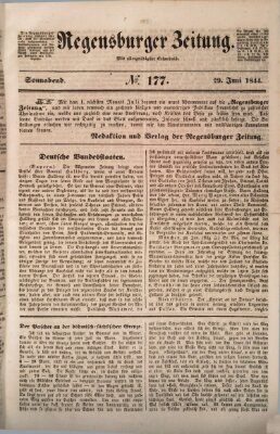 Regensburger Zeitung Samstag 29. Juni 1844