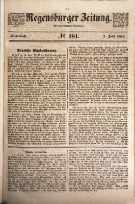 Regensburger Zeitung Mittwoch 3. Juli 1844