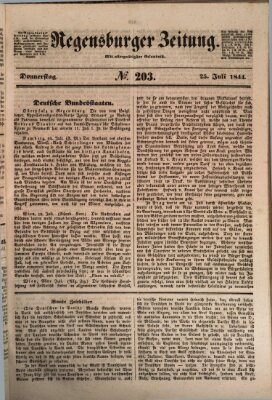 Regensburger Zeitung Donnerstag 25. Juli 1844