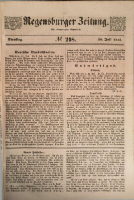 Regensburger Zeitung Dienstag 30. Juli 1844