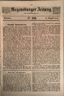 Regensburger Zeitung Sonntag 11. August 1844