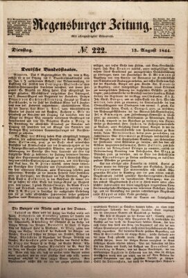 Regensburger Zeitung Dienstag 13. August 1844