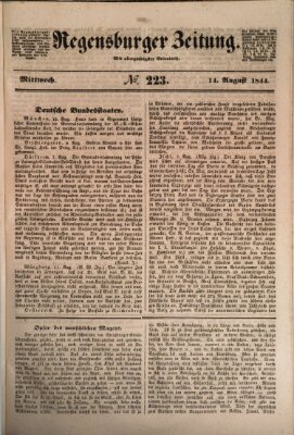 Regensburger Zeitung Mittwoch 14. August 1844