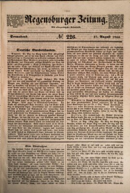 Regensburger Zeitung Samstag 17. August 1844