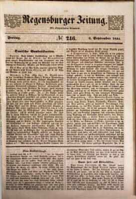 Regensburger Zeitung Freitag 6. September 1844