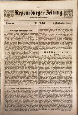 Regensburger Zeitung Sonntag 8. September 1844