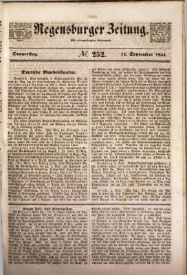 Regensburger Zeitung Donnerstag 12. September 1844