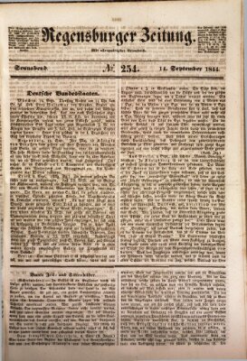 Regensburger Zeitung Samstag 14. September 1844