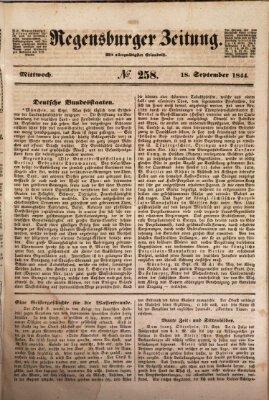 Regensburger Zeitung Mittwoch 18. September 1844