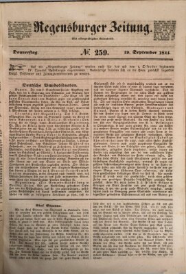 Regensburger Zeitung Donnerstag 19. September 1844