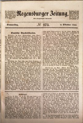 Regensburger Zeitung Donnerstag 3. Oktober 1844