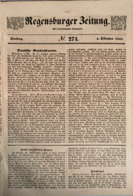 Regensburger Zeitung Freitag 4. Oktober 1844