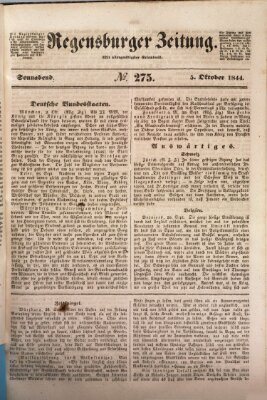 Regensburger Zeitung Samstag 5. Oktober 1844