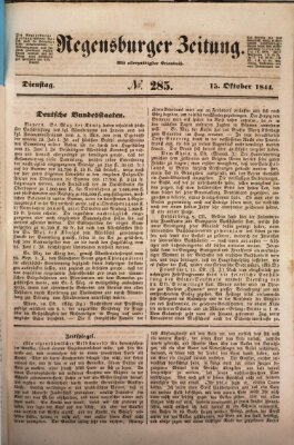 Regensburger Zeitung Dienstag 15. Oktober 1844