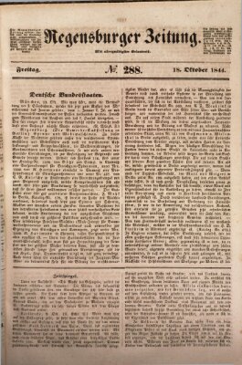 Regensburger Zeitung Freitag 18. Oktober 1844