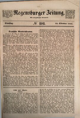 Regensburger Zeitung Dienstag 22. Oktober 1844