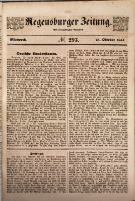 Regensburger Zeitung Mittwoch 23. Oktober 1844