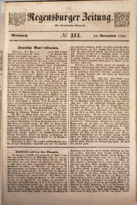 Regensburger Zeitung Mittwoch 13. November 1844