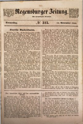 Regensburger Zeitung Donnerstag 14. November 1844