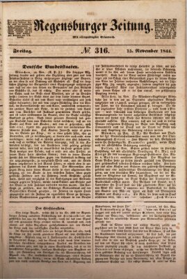 Regensburger Zeitung Freitag 15. November 1844