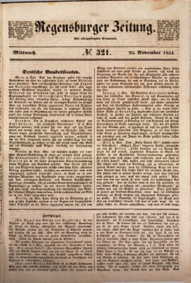 Regensburger Zeitung Mittwoch 20. November 1844