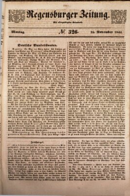 Regensburger Zeitung Montag 25. November 1844