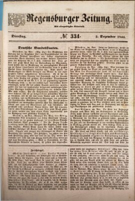 Regensburger Zeitung Dienstag 3. Dezember 1844