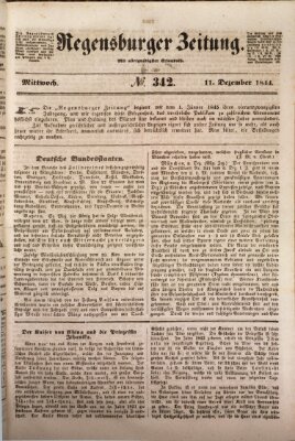 Regensburger Zeitung Mittwoch 11. Dezember 1844