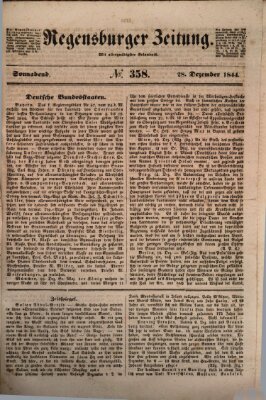 Regensburger Zeitung Samstag 28. Dezember 1844