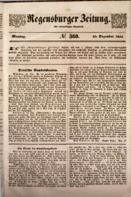 Regensburger Zeitung Montag 30. Dezember 1844