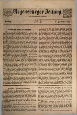 Regensburger Zeitung Freitag 3. Januar 1845