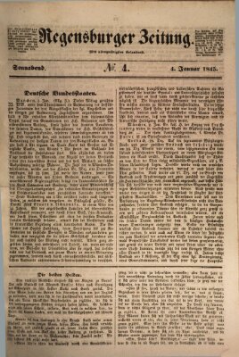 Regensburger Zeitung Samstag 4. Januar 1845