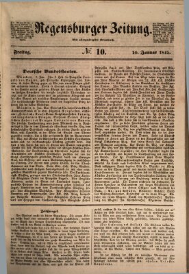 Regensburger Zeitung Freitag 10. Januar 1845