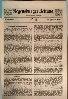 Regensburger Zeitung Samstag 11. Januar 1845