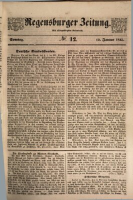 Regensburger Zeitung Sonntag 12. Januar 1845