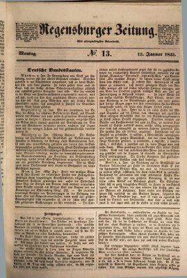 Regensburger Zeitung Montag 13. Januar 1845