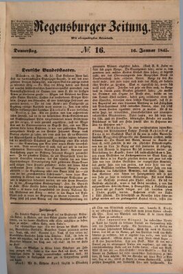 Regensburger Zeitung Donnerstag 16. Januar 1845