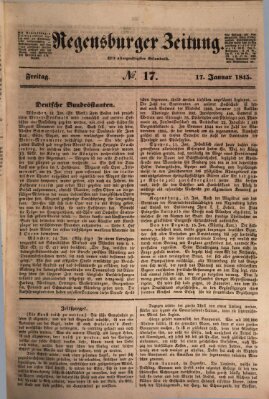 Regensburger Zeitung Freitag 17. Januar 1845