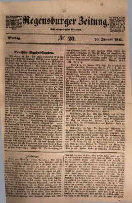 Regensburger Zeitung Montag 20. Januar 1845