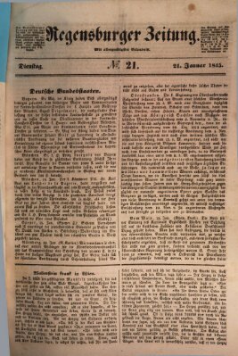 Regensburger Zeitung Dienstag 21. Januar 1845