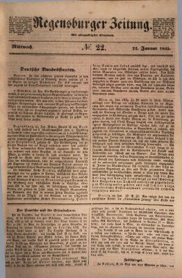 Regensburger Zeitung Mittwoch 22. Januar 1845