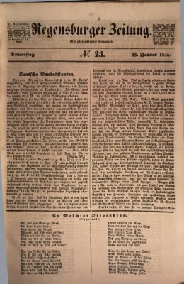 Regensburger Zeitung Donnerstag 23. Januar 1845