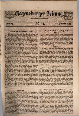 Regensburger Zeitung Freitag 31. Januar 1845