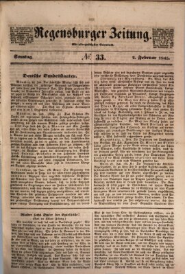 Regensburger Zeitung Sonntag 2. Februar 1845