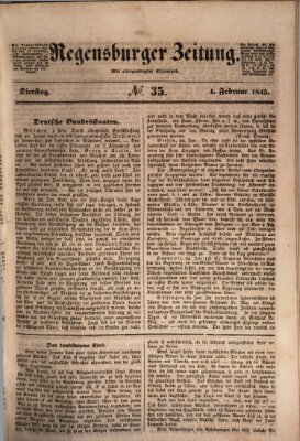 Regensburger Zeitung Dienstag 4. Februar 1845