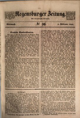 Regensburger Zeitung Mittwoch 5. Februar 1845